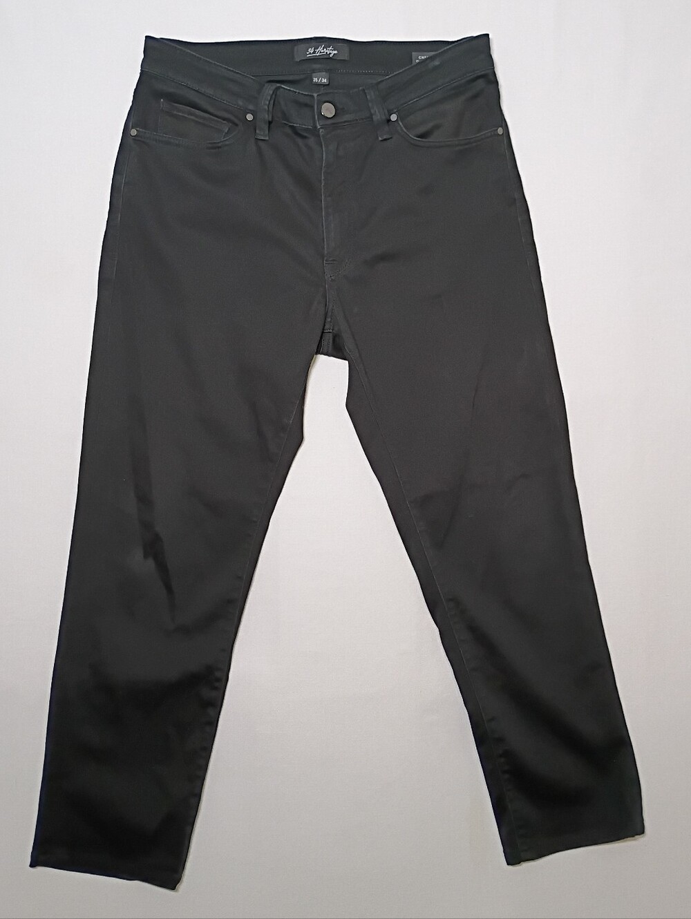 34 Heritage Mens Charisma Comfort Rise Classic Jeans 35X29 Black Stretch Denim